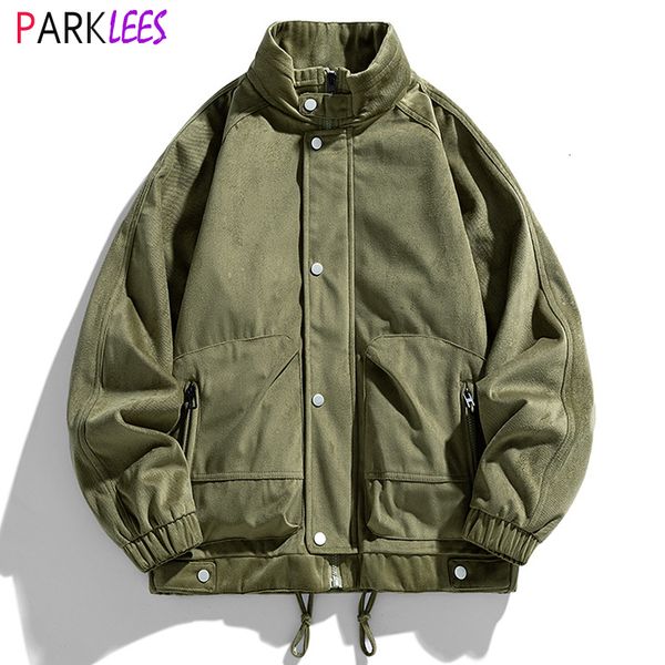 

mens jackets army green softshell varsity bomber jacket brand stand collar frontzip and coats hip hop streetwear chaquetas 230905, Black;brown