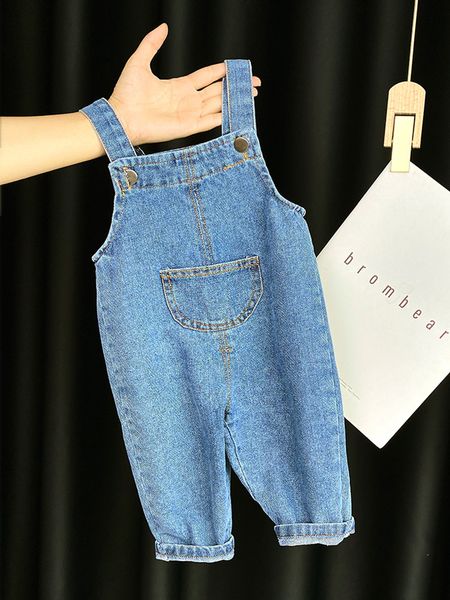 

overalls baby boy solid denim child jean bib pants infant jumpsuit children's clothing kids autumn girls outfits 230905, Blue