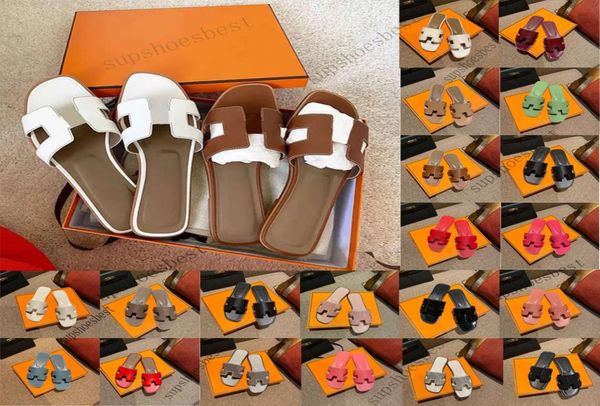 

2023 sandales fashion sandals genuine leather for women slippers summer luxury flat slides ladies summer beach sandal party weddin6903006, Black