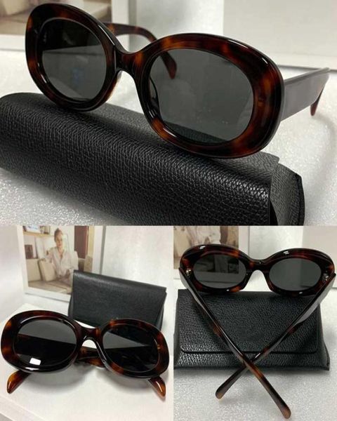 

arc triomphe 01 sunglasses blonde havana acetate frame oval frame with logo temple designer color ins net red same si9118269, White;black