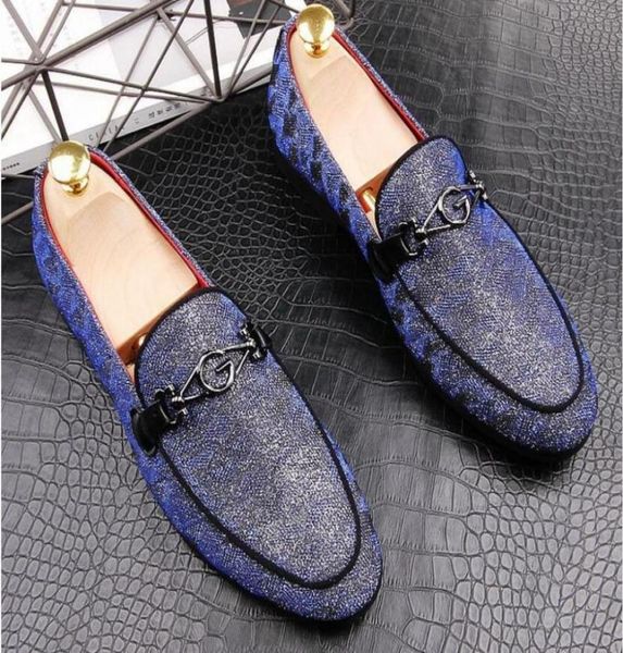 

men fashion blue casual loafers spring autumn pointed toe tassels slip on sneakers male breathable crystal leisure shoes9243097, Black