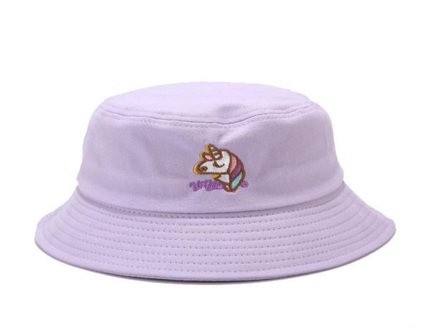 

casual sun hat cute bucket hat women cartoon unicorn bob cap hip hop fishing cap summer panama fisherman caps5280541, Blue;gray