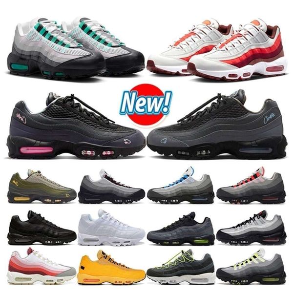 

95 95s anatomy men women running shoes triple black white smoke grey usa taxi cork neon solar red stadium green mens trainers outdoor sports