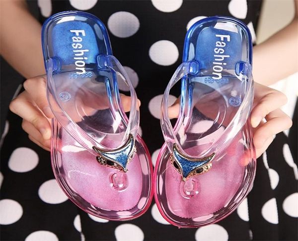 

women summer slippers transparent beach sandals jelly crystal flip flops wear flat shoes women outside plus size chaussure femme 26293193, Black