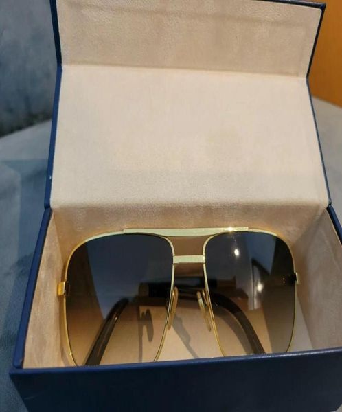 

fashion classic 0259 sunglasses for men metal square gold frame uv400 vintage style attitude sunglasses protection eyewear5565250, White;black