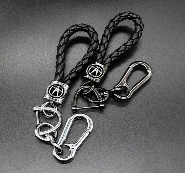 

auto parts metal 360 degree rotating key chain 3d business leather braided rope keychain for acuralogo keychains8465866, Silver