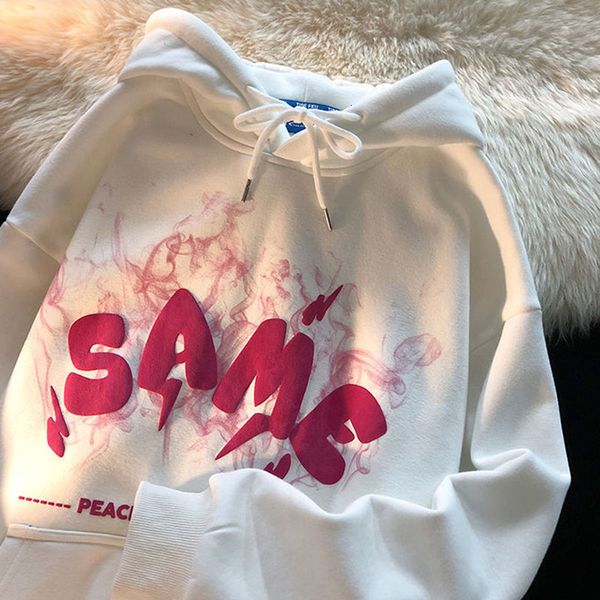 

men's hoodies sweatshirts y2k angel ears hoodies sweatshirt women graffiti monster bubble anime long sleeve harajuku goth oversized thi, Black