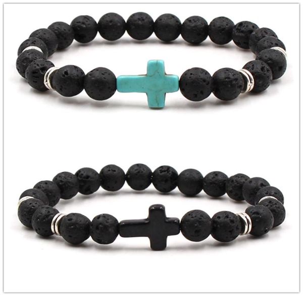 

2styles natural black lava stone elastic bracelet aromatherapy essential oil diffuser bracelet fo men jewelry2269796, Golden;silver