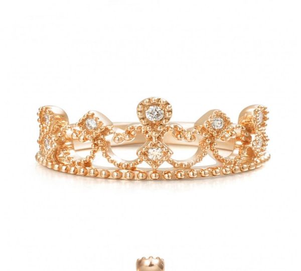 

omhxzj whole three stone ringseuropean fashion woman man party wedding gift crown white zircon 18kt white gold rose golds ring5426942, Golden;silver