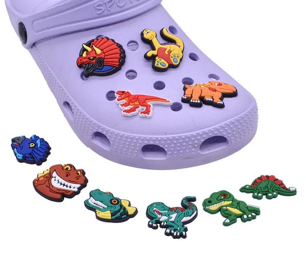 

dinosaur animals charms pvc shoe buckle decoration charm pins buttons8338077, White;pink