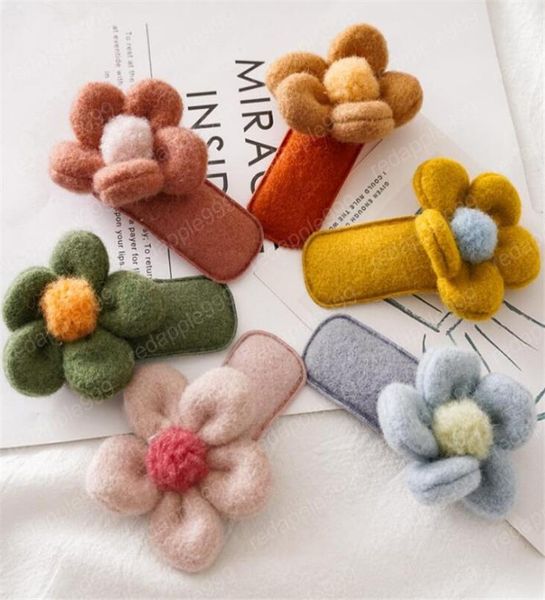 

lovely wool flower children girls winter autumn hair clips hair accessoreis headwear hairpins korean style kids cute ornament5381359, Golden;silver