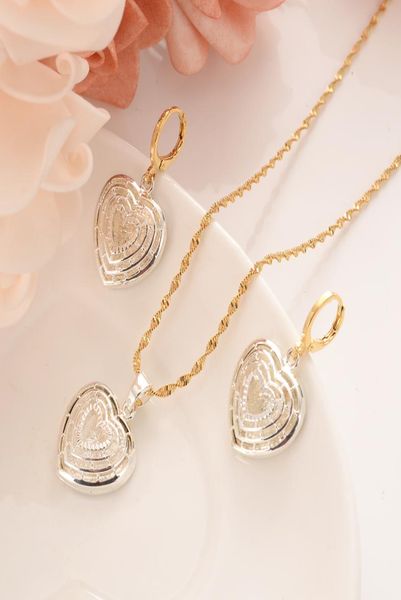 

dubai india africa gold threedimensional love pendant wedding bride personality essential earrings necklaces jewelry gifts souv1962591, Golden;silver