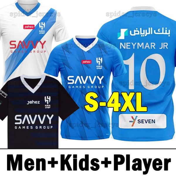 

xxxl 4xl 23 24 al-hilal saudi football club soccer jerseys 2023 2024 neves nasser d. al-shehri fans player version football shirt marega mic, Black;yellow