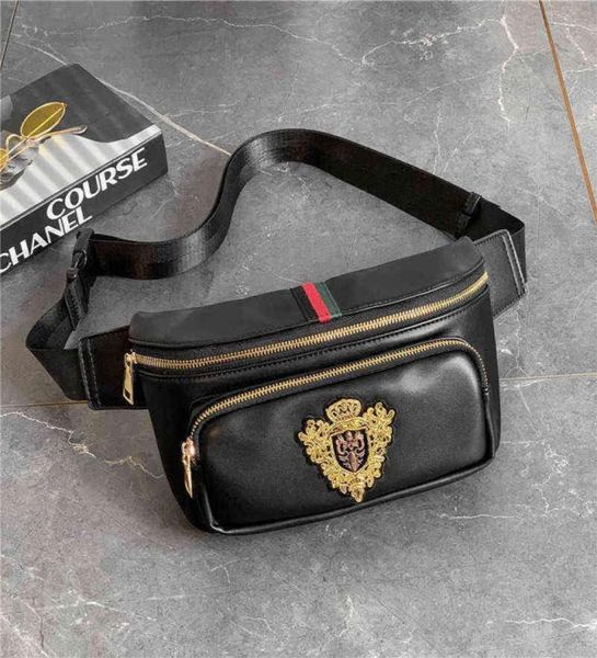 

waist bag fashion designer chest bag men fanny pack embroidered leather crossbody shoulder black purse men039s belt bum 11193987114640905