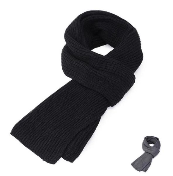 

men039s knitted scarf winter muffler warm face protection earflaps shawl chenille hand knitting scarves leisure black grey6308670, Blue;gray
