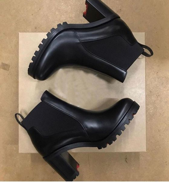 

popular designer marchahe ankle boots women's booties lady high heels famous brands-new winter fashion footwear9930119, Black