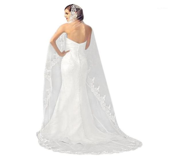 

wedding veil lace cathedral wedding accessories white 3 meter long voile marriage bridal veil with comb17421136, Blue;gray