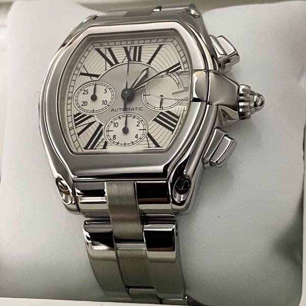 

47mm 2618 roadster xl chronograph stainless steel chrono dial w/62020x6 quartz chronograph working men's watch, Slivery;brown