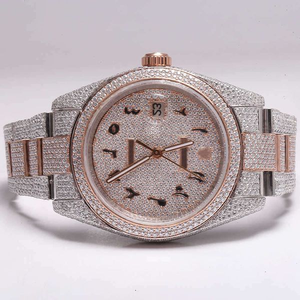 

eu6g zwb7 wristwatch 2023new arrival brand iced out luxury gold sier original customized hip hop men diam ond diamond wrist watchjj7r0d82, Slivery;brown