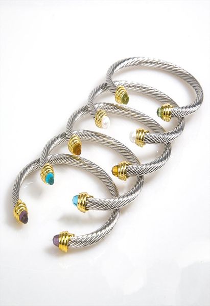 

cable bracelet 5mm gold luxurious women and men hip hop jewelry zirconia crystal open bracelet6182604, Black