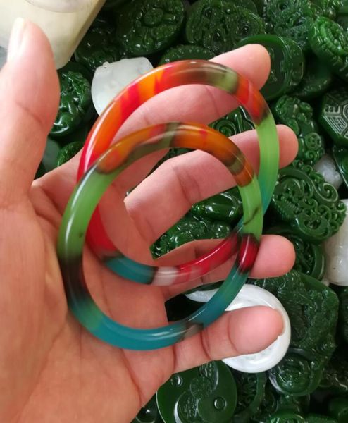 

5660mm chinese natural colorful jade bracelet delivery b709681194, Black