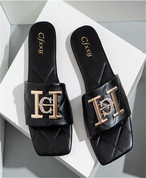 

fashion women039s sandals slippers female footwear light flat ladies slides summer rhinestone women beach shoes zapatillas muje9055746, Black