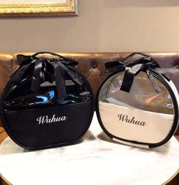 

round transparent cosmetic bag fashion large capacity storage dustproof portable handbag8096363