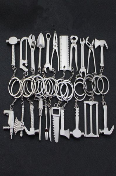 

fashion portable mini tool wrench axe fork pliers gadget holder keychain personality keychain creative craft gift 22 styles zza9431707219, Silver
