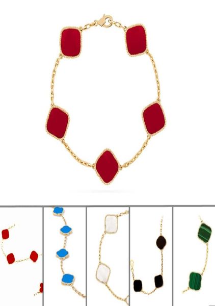 

18 style luxury clover bracelet designer jewelry for women cleef love charm bracelets gifts christmas present4951576, Golden;silver