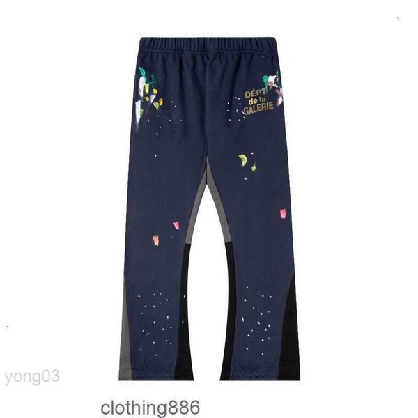 

pants dept angeles high sports pant galleries street los 2023 splash-ink graffiti mens hand-painted loose trousers patchwork men's wome, Black