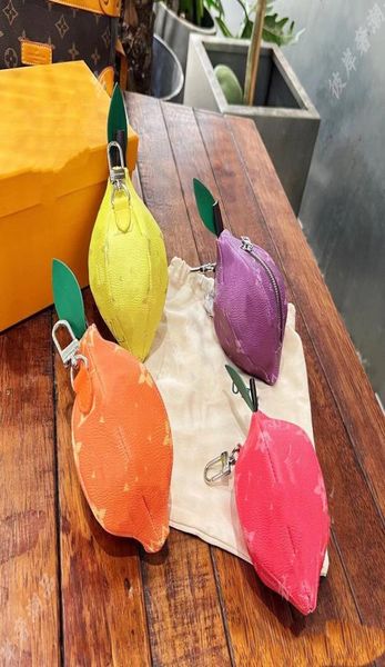 

limited edition letter key wallet luxury brand colorful lemon coin purse graffiti letter designer men and women keychain ba6244778, Red;blue