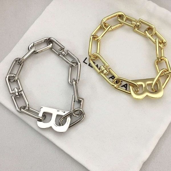 

bracelet designer bb paris letter b smooth thick bracelet fashion hip hop advanced feeling cool wind chain lovers bracelet, Black