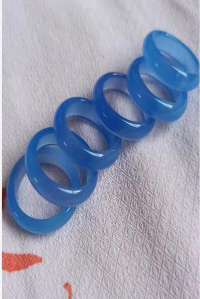 

del ivery of the blue agate ring of natural quality sea013602804, Silver
