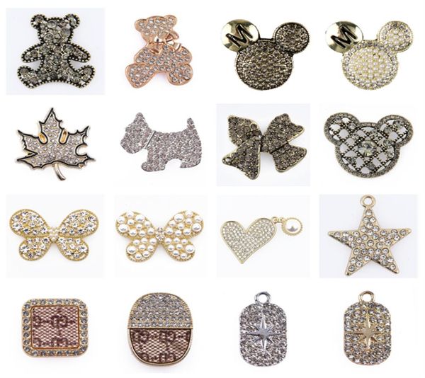 

bling designer charms fit for shoe decoration luxury charm of decoration design metal pins3982429, White;pink