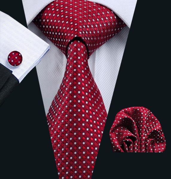 

mens red tie set silk jacquard woven hankerchief cufflinks set silk business formal work necktie n07094371814, Black;blue