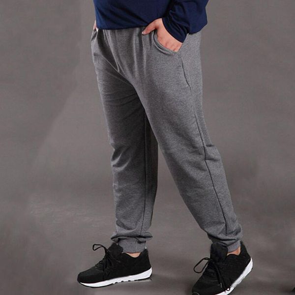 

mens pants autumn spring men sweatpants solid color sports pants loose elastic stretch pants plus size 7xl 8xl170kg oversize big pants 23090, Black