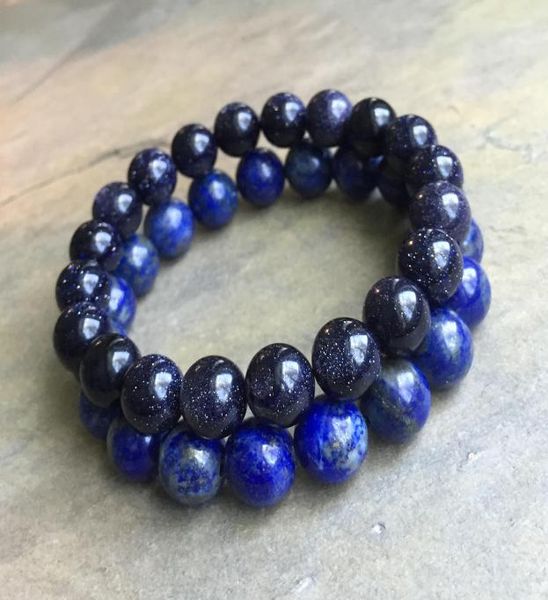 

10mm bluestone beads braceletlapis lazuli elastic bracelet gemstone beads braceletgifts4138609, Black