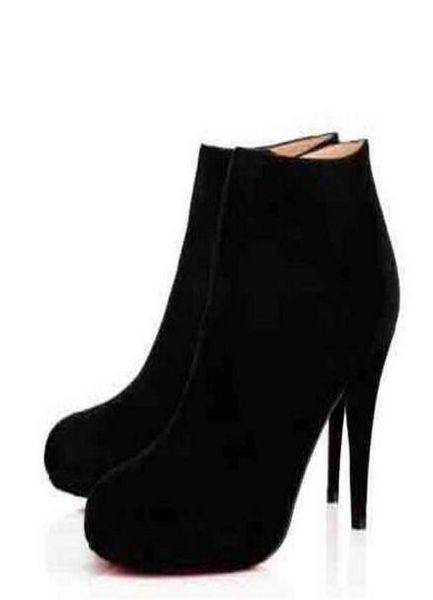 

lady shoes ankle boot suede boot winter autumn fashion shoes for woman belle boots luxury designer factory wholesale good quality4584463, Black