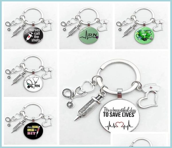 

keychains beautif doctor angel pattern badge keychain mini medical model nurse day keyring friendly graduation as gift drop delive3901985, Silver