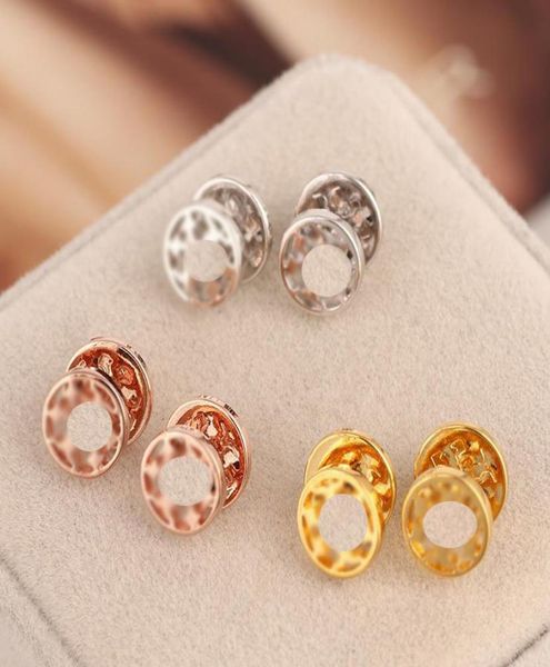 

gift real goldsilverrose gold plated round hollow stud dorp charm drop earrings popular brand letter earrings2781734, Golden;silver