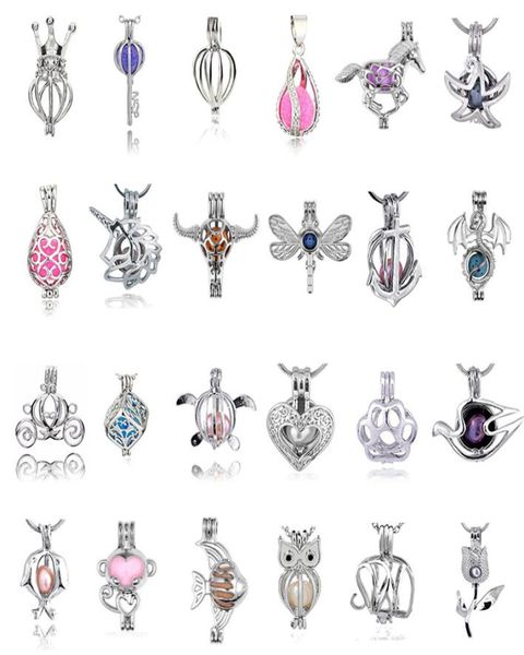 

49 styles pearl bead cage pendants silver plated diy jewelry making essential oil scent diffuser locket pendant jewelry setting gi6238766, Slivery;crystal