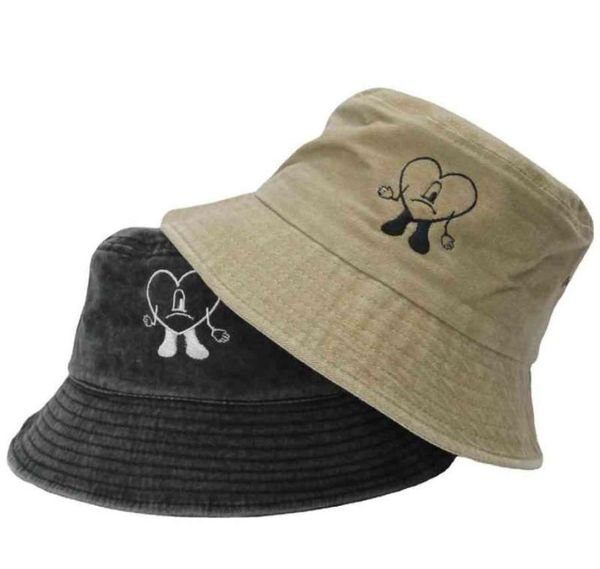 

bad bunny bucket hat un verano sin ti fisherman hats woman summer foldable embroidered sun hat cotton man beach hats82368199900891, Blue;gray