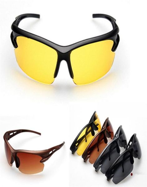 

12pcslot night vision goggles sunglasses driving graced glasses fashion mens sport driving sunglasses uv protection 4 colors4070734, White;black