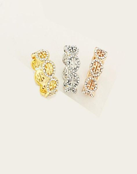 

rings popular real 18k goldsilverrose gold plated rhinestone cluster cocktail hollow brand letter ring5024857, Golden;silver