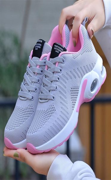 

autumn women tennis shoes tenis feminino platform ladies sneakers breathable casual woman fashion height increasing gym footwear 26086040, Black;white