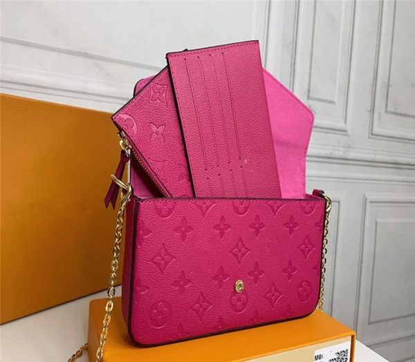 

evening bag women genuine leather handbag messenger original box famous brand old flower checkers date code serial number embossed6321433, Red;black