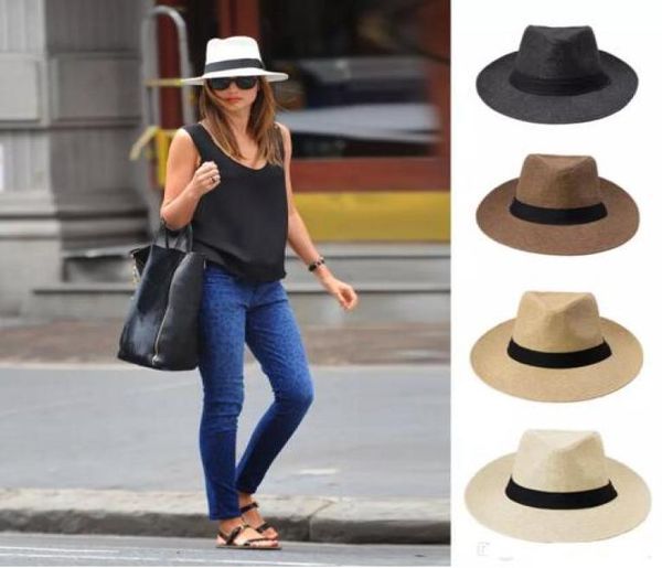 

fashion wide brim straw hats ladies sun hat summer straw hat men and women big cowboy hat beach cap 6 colors7592144, Blue;gray