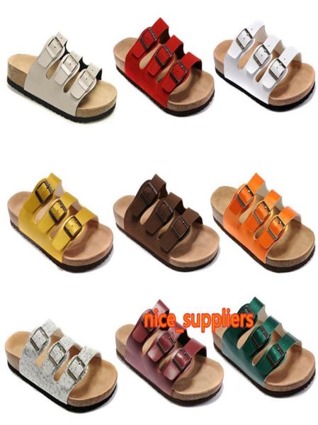 

2019 fashion brand arizona men flat heel slipper women multaicolor summer casual shoes buckle genuine leather 3404981, Black