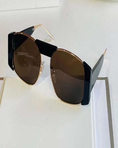 

fashion oval sunglasses black gold frame brown lens glasses des lunettes de soleil men shades uv400 protection eyewear with box5877080, White;black