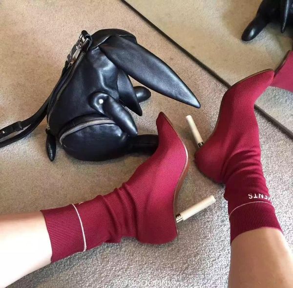 

vetements lighter heel boots wine black women039s fashion boot autumn female heels women shoes stretch fabric lighterheel1437530
